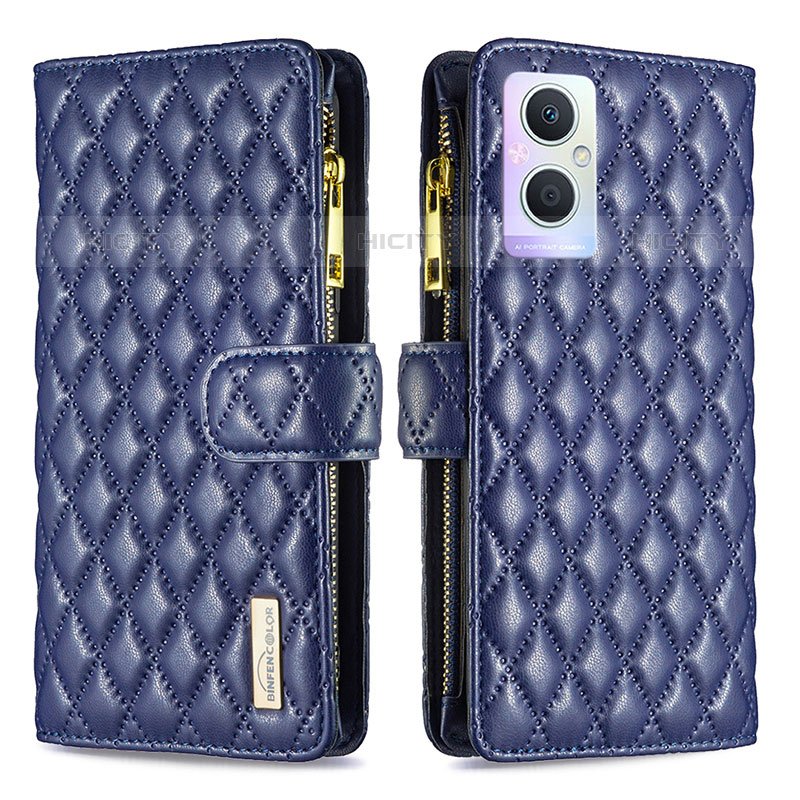 Coque Portefeuille Livre Cuir Etui Clapet B12F pour Oppo F21 Pro 5G Bleu Plus