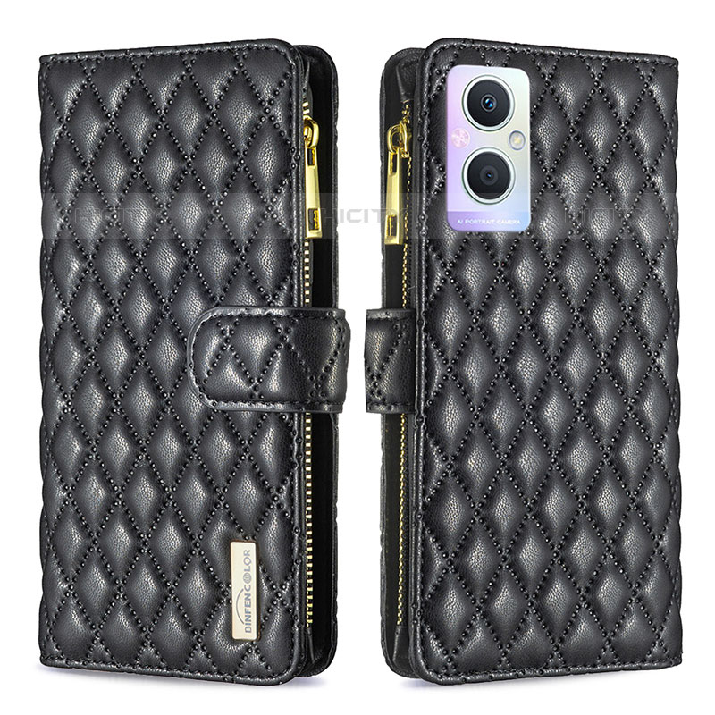 Coque Portefeuille Livre Cuir Etui Clapet B12F pour Oppo F21 Pro 5G Noir Plus