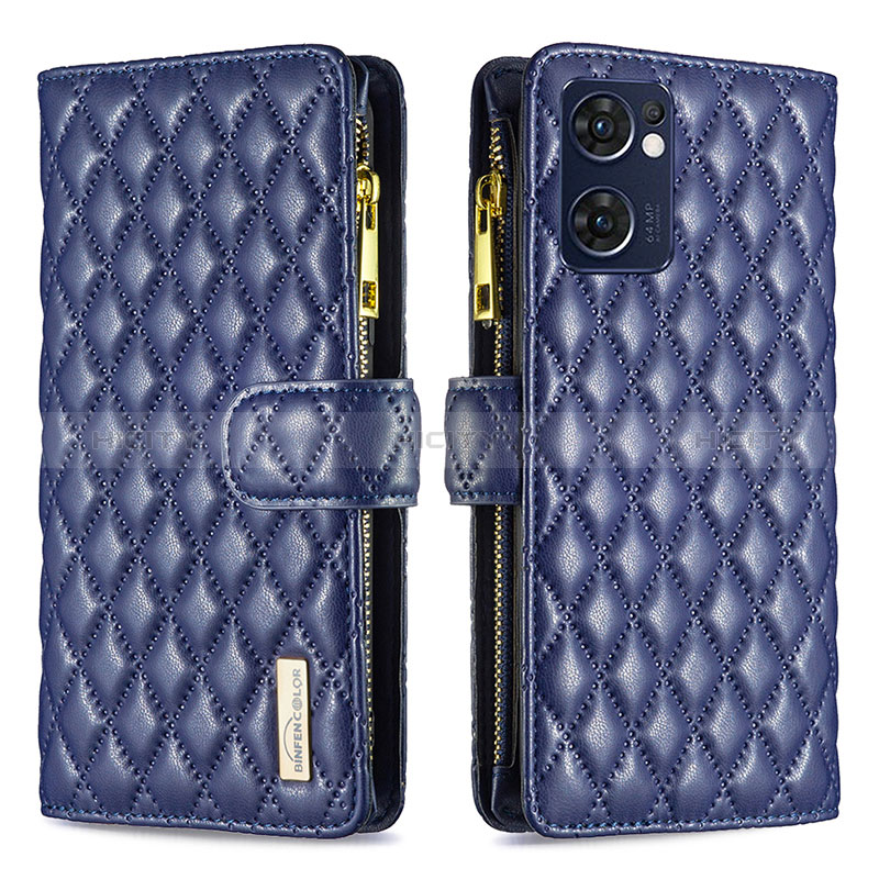 Coque Portefeuille Livre Cuir Etui Clapet B12F pour Oppo Find X5 Lite 5G Bleu Plus