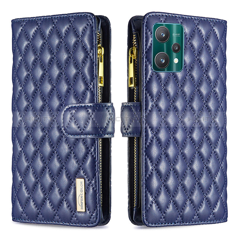 Coque Portefeuille Livre Cuir Etui Clapet B12F pour Realme 9 Pro 5G Bleu Plus