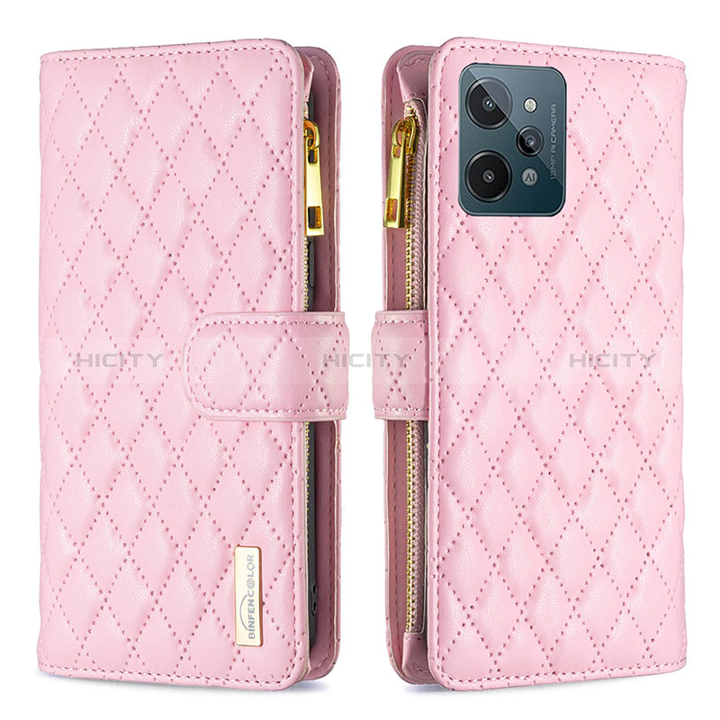 Coque Portefeuille Livre Cuir Etui Clapet B12F pour Realme C31 Or Rose Plus