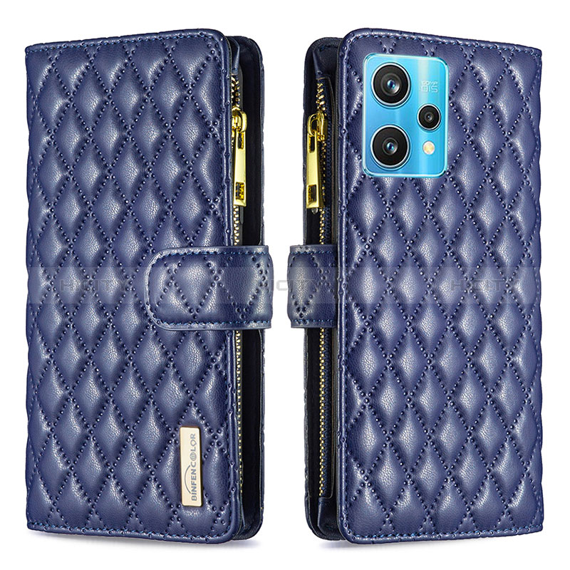 Coque Portefeuille Livre Cuir Etui Clapet B12F pour Realme Narzo 50 Pro 5G Bleu Plus