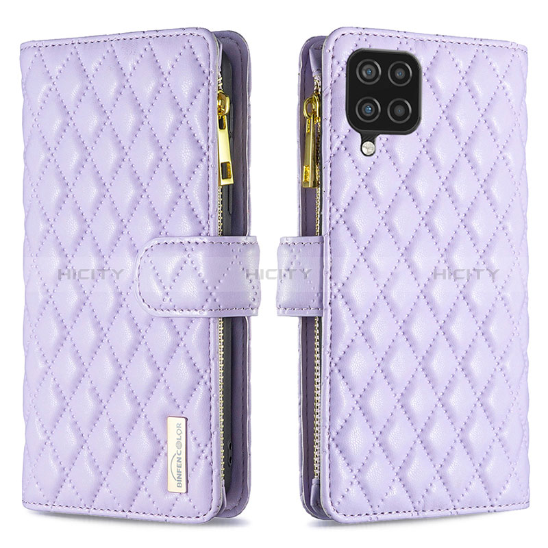 Coque Portefeuille Livre Cuir Etui Clapet B12F pour Samsung Galaxy A12 5G Violet Plus