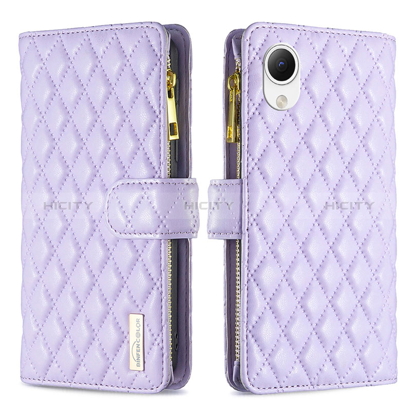 Coque Portefeuille Livre Cuir Etui Clapet B12F pour Samsung Galaxy A23e 5G Violet Plus