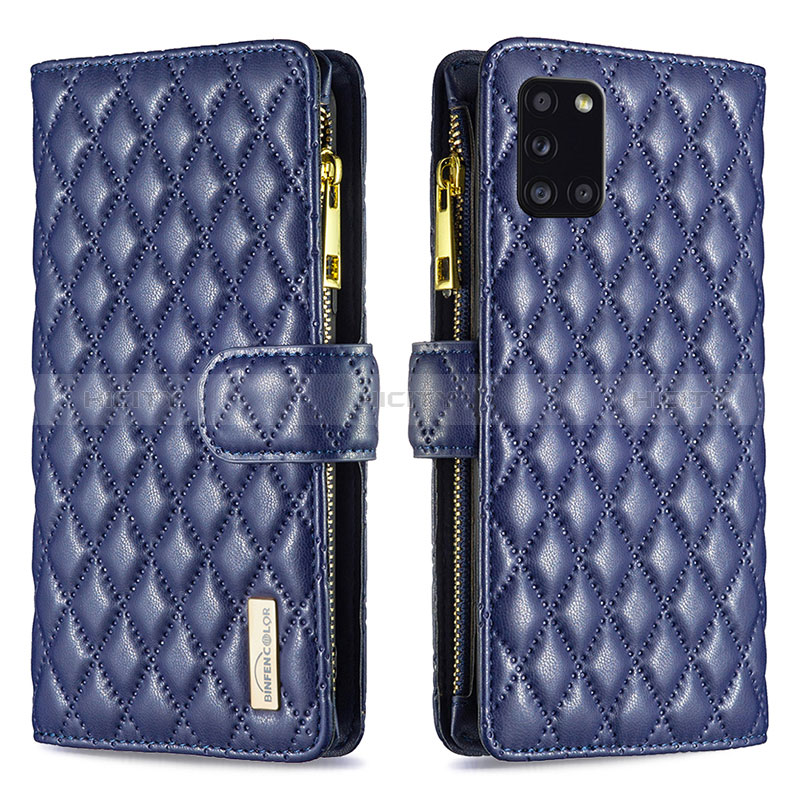 Coque Portefeuille Livre Cuir Etui Clapet B12F pour Samsung Galaxy A31 Bleu Plus