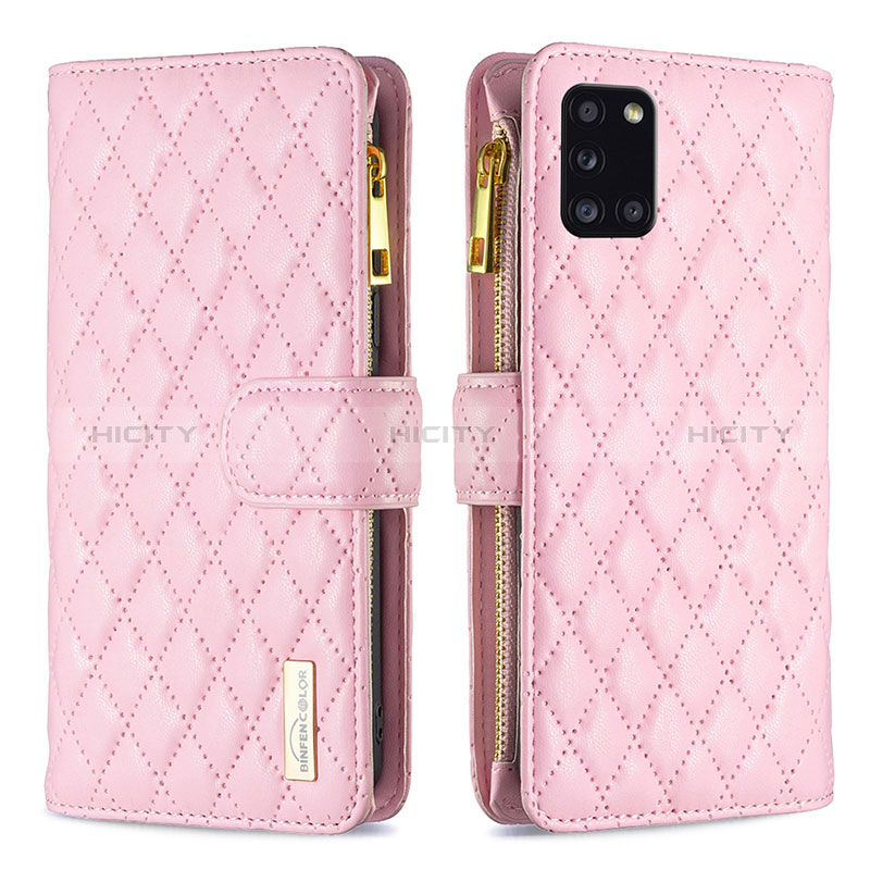 Coque Portefeuille Livre Cuir Etui Clapet B12F pour Samsung Galaxy A31 Or Rose Plus