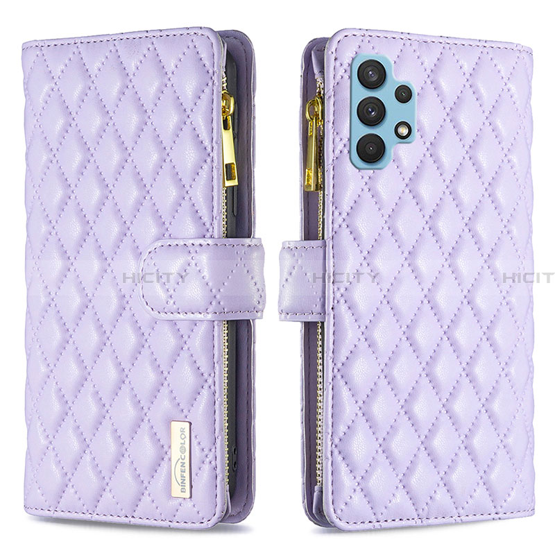 Coque Portefeuille Livre Cuir Etui Clapet B12F pour Samsung Galaxy A32 4G Violet Plus