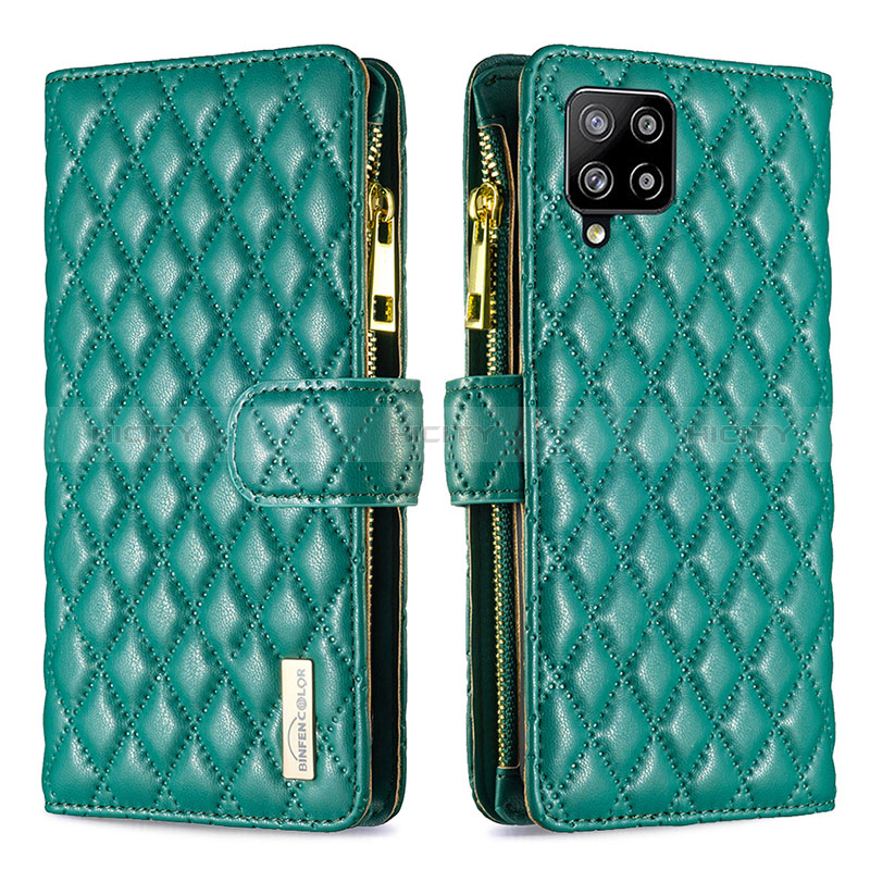 Coque Portefeuille Livre Cuir Etui Clapet B12F pour Samsung Galaxy A42 5G Vert Plus