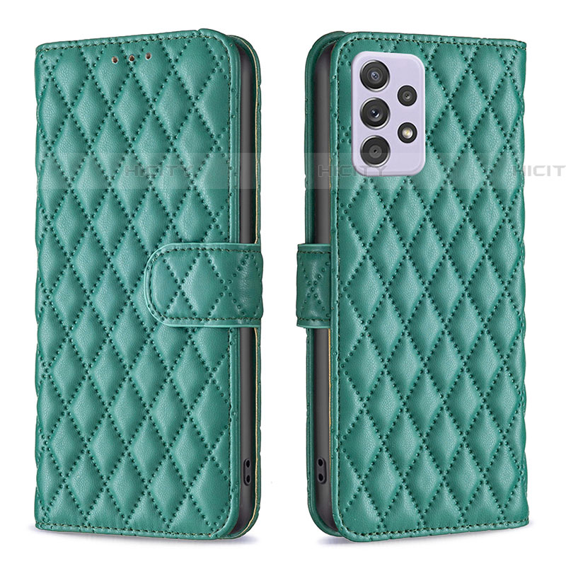 Coque Portefeuille Livre Cuir Etui Clapet B12F pour Samsung Galaxy A52 4G Vert Plus