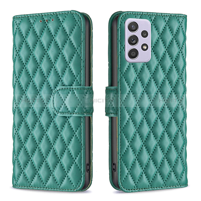 Coque Portefeuille Livre Cuir Etui Clapet B12F pour Samsung Galaxy A52s 5G Vert Plus