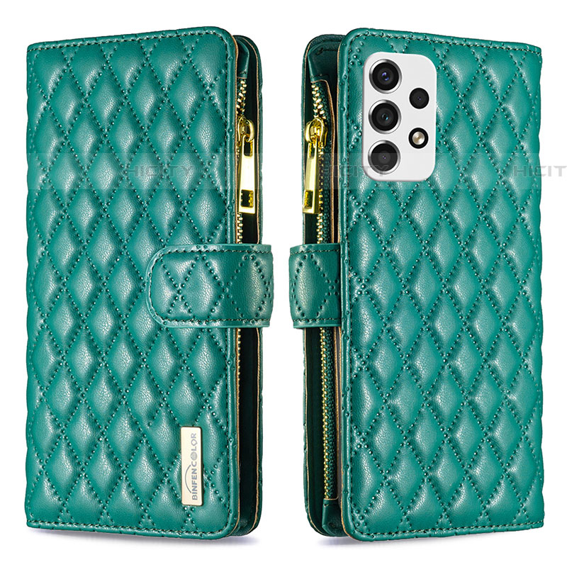 Coque Portefeuille Livre Cuir Etui Clapet B12F pour Samsung Galaxy A53 5G Vert Plus