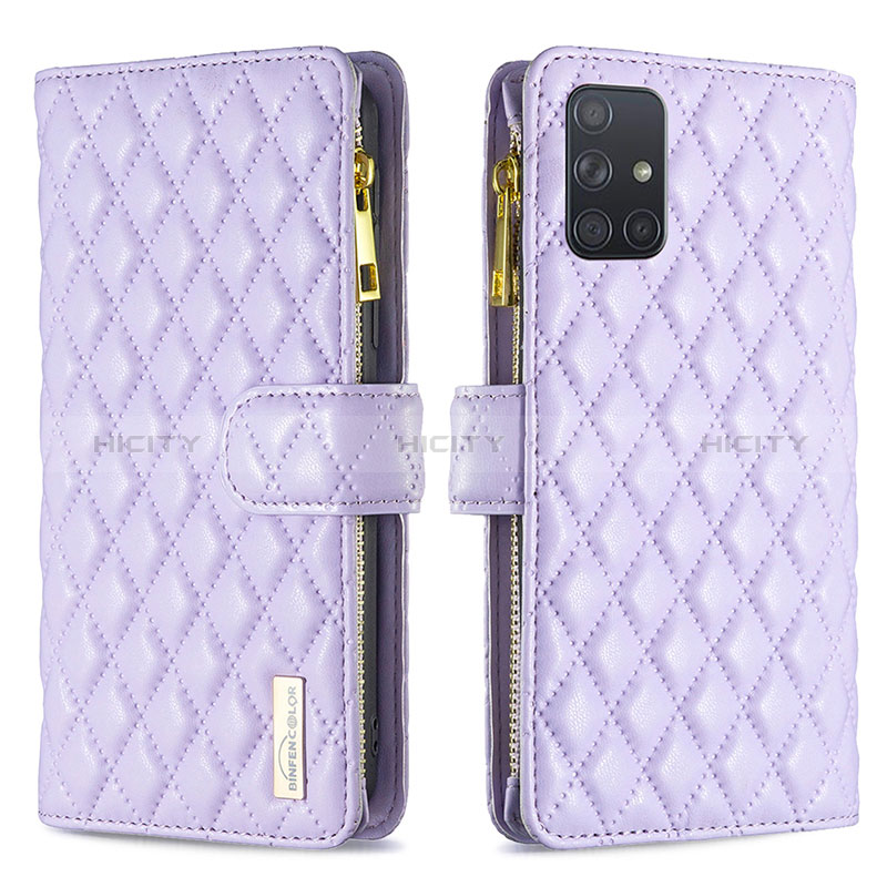 Coque Portefeuille Livre Cuir Etui Clapet B12F pour Samsung Galaxy A71 5G Violet Plus