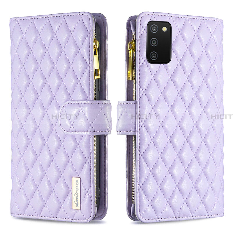 Coque Portefeuille Livre Cuir Etui Clapet B12F pour Samsung Galaxy F02S SM-E025F Violet Plus