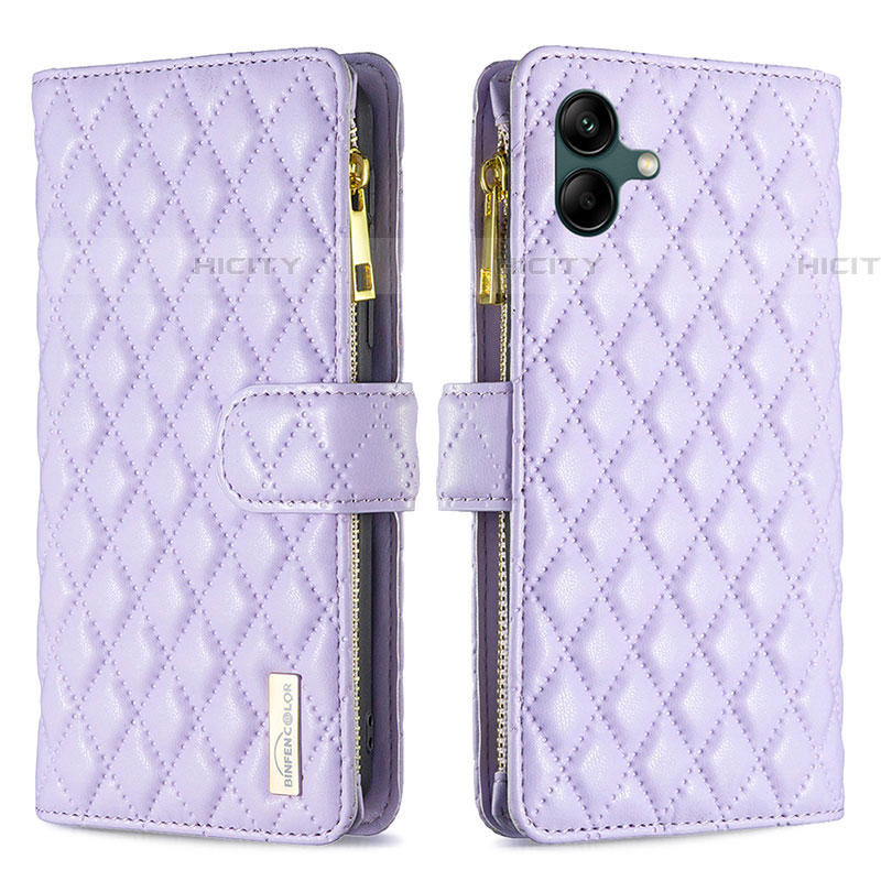 Coque Portefeuille Livre Cuir Etui Clapet B12F pour Samsung Galaxy F04 Violet Plus