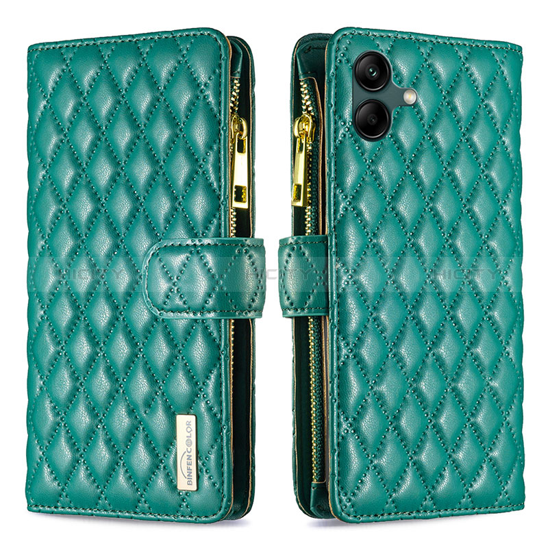 Coque Portefeuille Livre Cuir Etui Clapet B12F pour Samsung Galaxy M04 Vert Plus