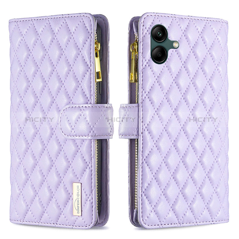 Coque Portefeuille Livre Cuir Etui Clapet B12F pour Samsung Galaxy M04 Violet Plus