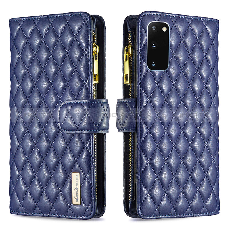 Coque Portefeuille Livre Cuir Etui Clapet B12F pour Samsung Galaxy S20 5G Bleu Plus