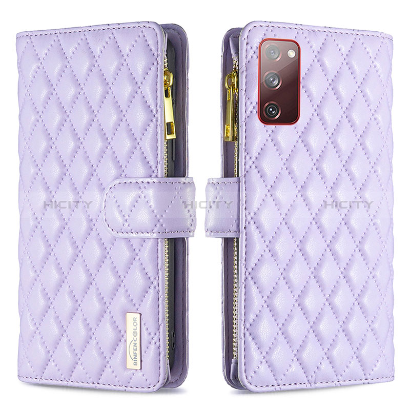 Coque Portefeuille Livre Cuir Etui Clapet B12F pour Samsung Galaxy S20 FE (2022) 5G Violet Plus