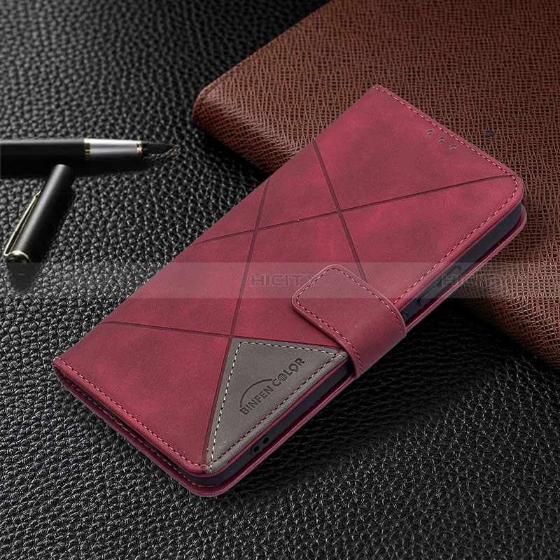 Coque Portefeuille Livre Cuir Etui Clapet B12F pour Samsung Galaxy S24 Plus 5G Rouge Plus