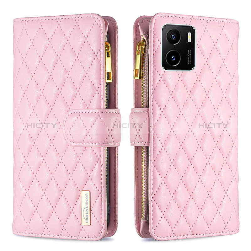 Coque Portefeuille Livre Cuir Etui Clapet B12F pour Vivo Y01 Or Rose Plus