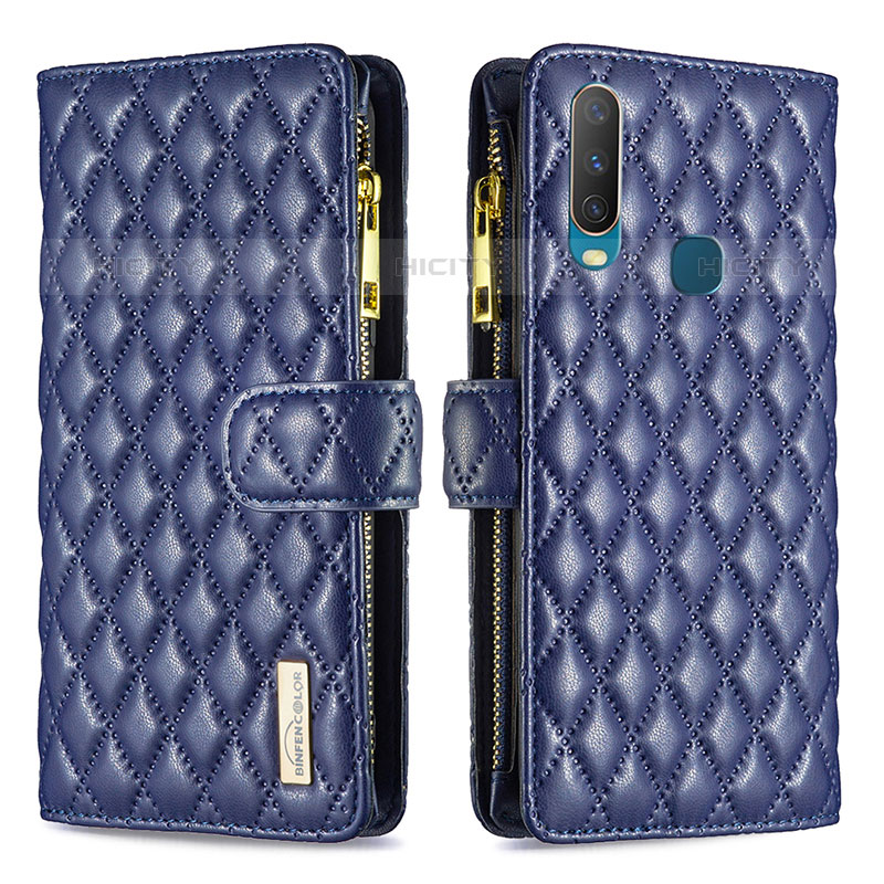 Coque Portefeuille Livre Cuir Etui Clapet B12F pour Vivo Y11 Bleu Plus