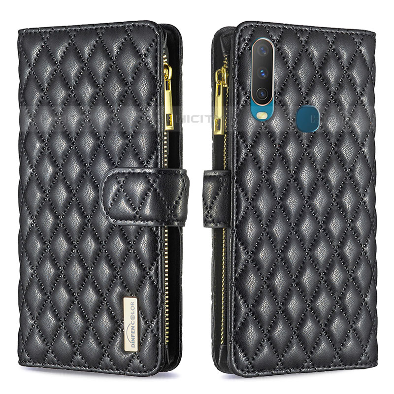 Coque Portefeuille Livre Cuir Etui Clapet B12F pour Vivo Y12 Noir Plus