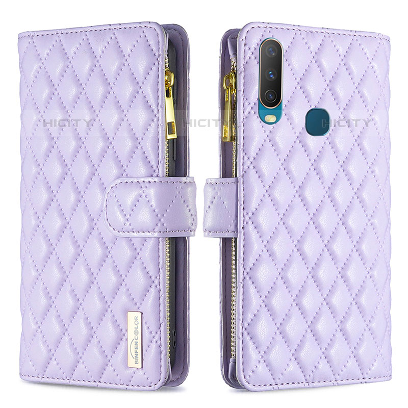 Coque Portefeuille Livre Cuir Etui Clapet B12F pour Vivo Y12 Violet Plus