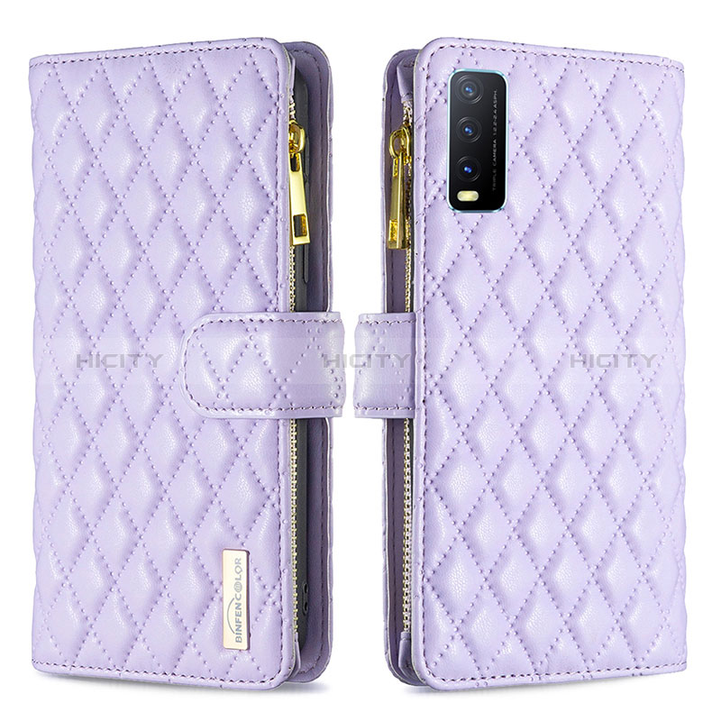 Coque Portefeuille Livre Cuir Etui Clapet B12F pour Vivo Y20 (2021) Violet Plus