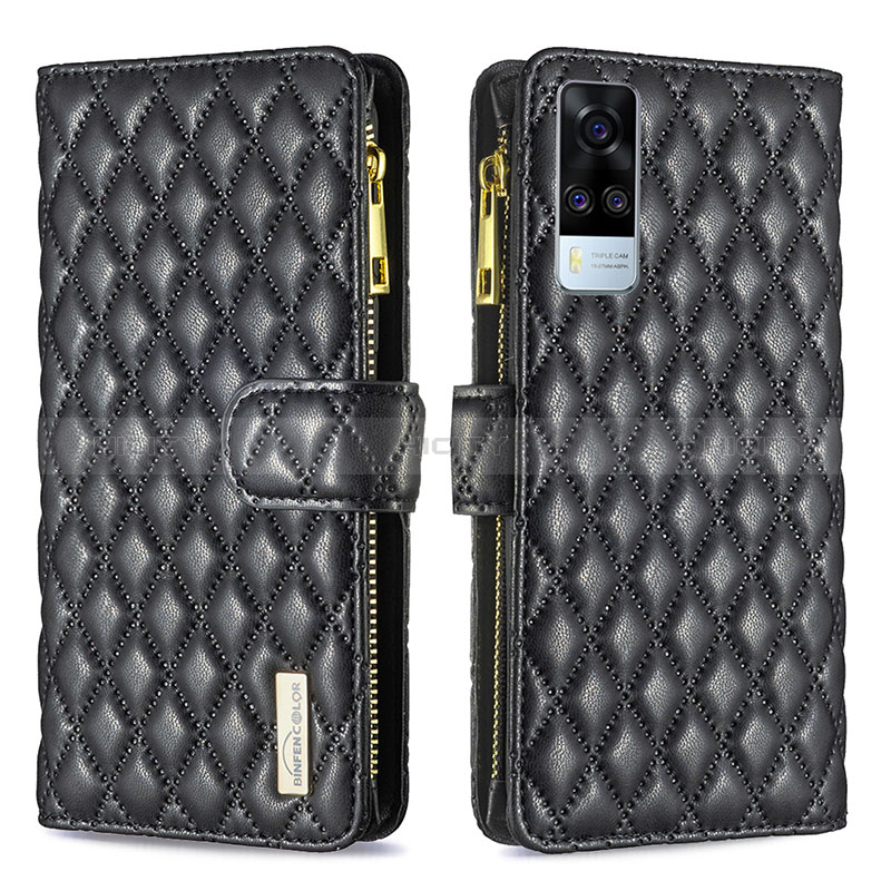 Coque Portefeuille Livre Cuir Etui Clapet B12F pour Vivo Y53s NFC Noir Plus