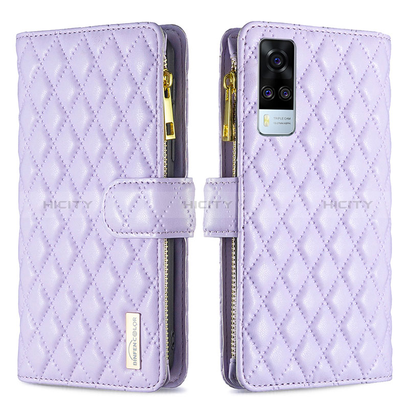 Coque Portefeuille Livre Cuir Etui Clapet B12F pour Vivo Y53s NFC Violet Plus