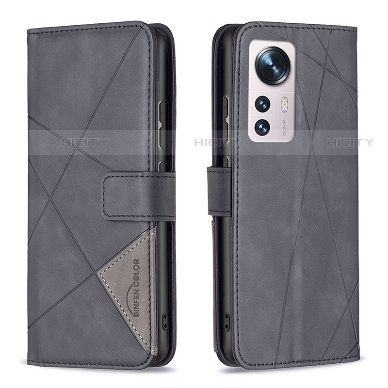 Coque Portefeuille Livre Cuir Etui Clapet B12F pour Xiaomi Mi 12 Pro 5G Noir Plus