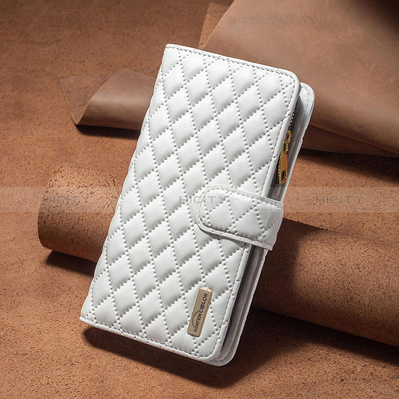 Coque Portefeuille Livre Cuir Etui Clapet B12F pour Xiaomi Poco C65 Blanc Plus