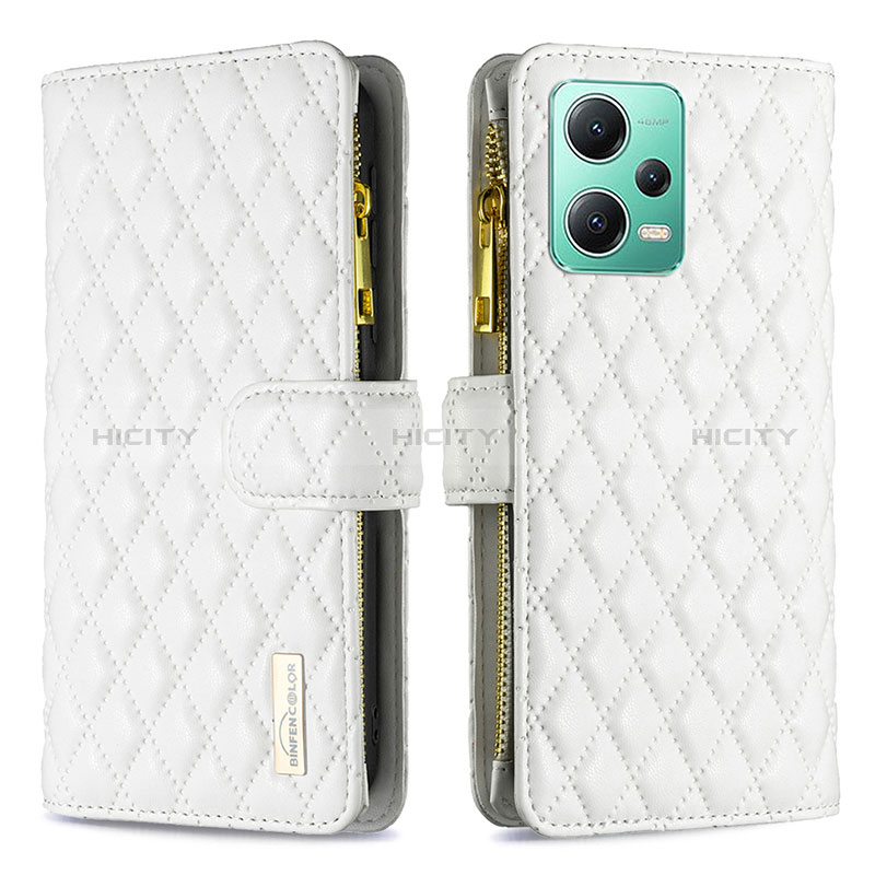 Coque Portefeuille Livre Cuir Etui Clapet B12F pour Xiaomi Poco X5 5G Blanc Plus