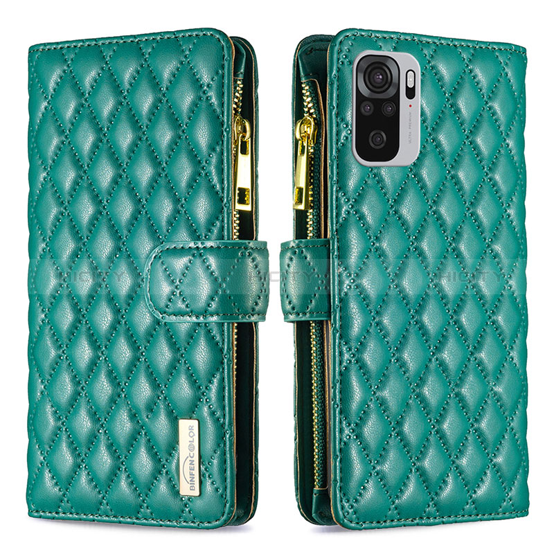 Coque Portefeuille Livre Cuir Etui Clapet B12F pour Xiaomi Redmi Note 10 4G Vert Plus