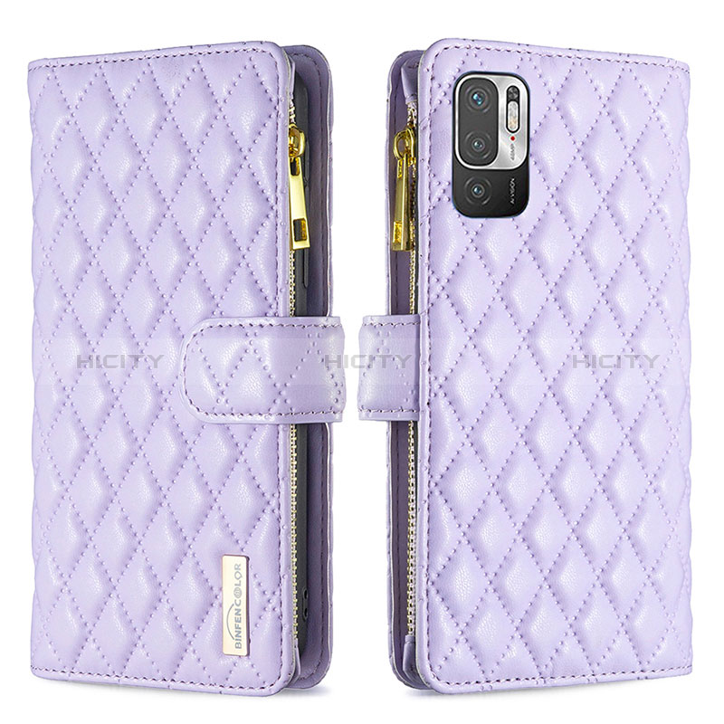 Coque Portefeuille Livre Cuir Etui Clapet B12F pour Xiaomi Redmi Note 10 5G Violet Plus