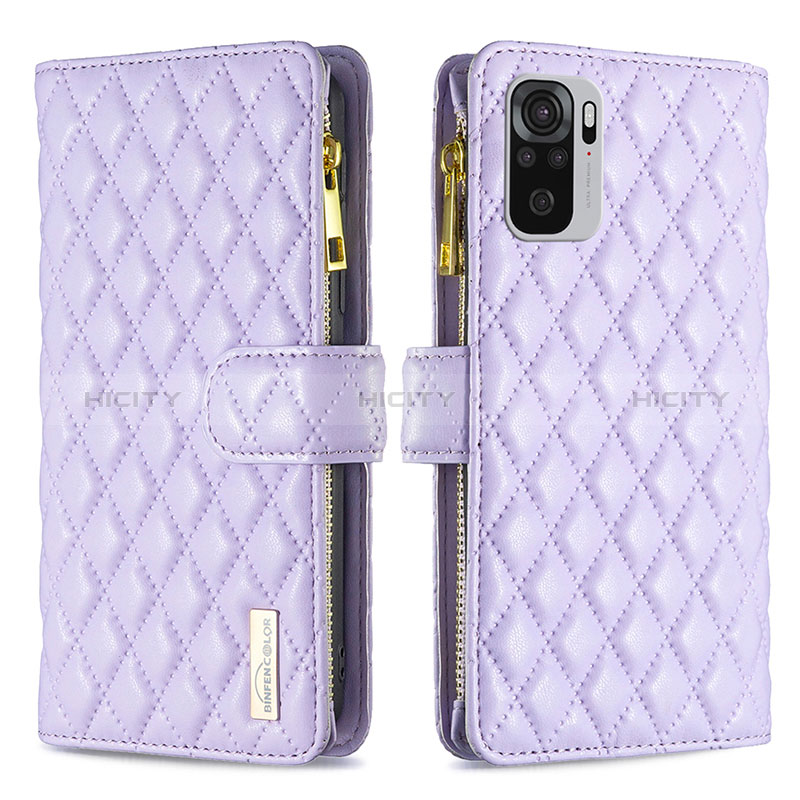 Coque Portefeuille Livre Cuir Etui Clapet B12F pour Xiaomi Redmi Note 11 SE India 4G Violet Plus