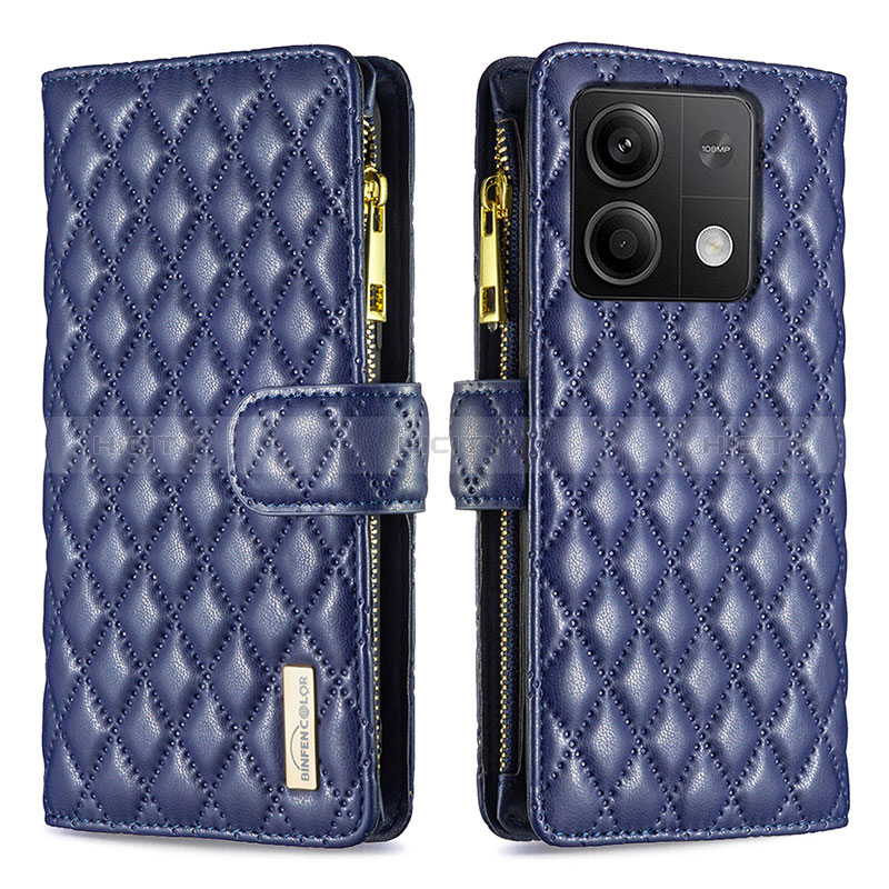 Coque Portefeuille Livre Cuir Etui Clapet B12F pour Xiaomi Redmi Note 13 5G Bleu Plus