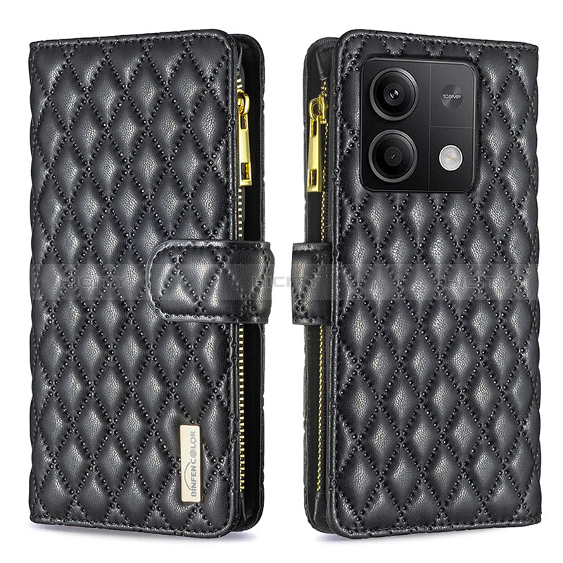 Coque Portefeuille Livre Cuir Etui Clapet B12F pour Xiaomi Redmi Note 13 5G Noir Plus