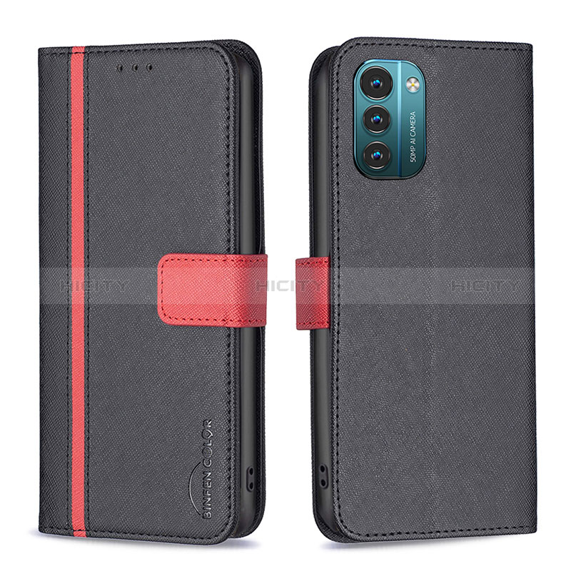 Coque Portefeuille Livre Cuir Etui Clapet B13F pour Nokia G21 Noir Plus