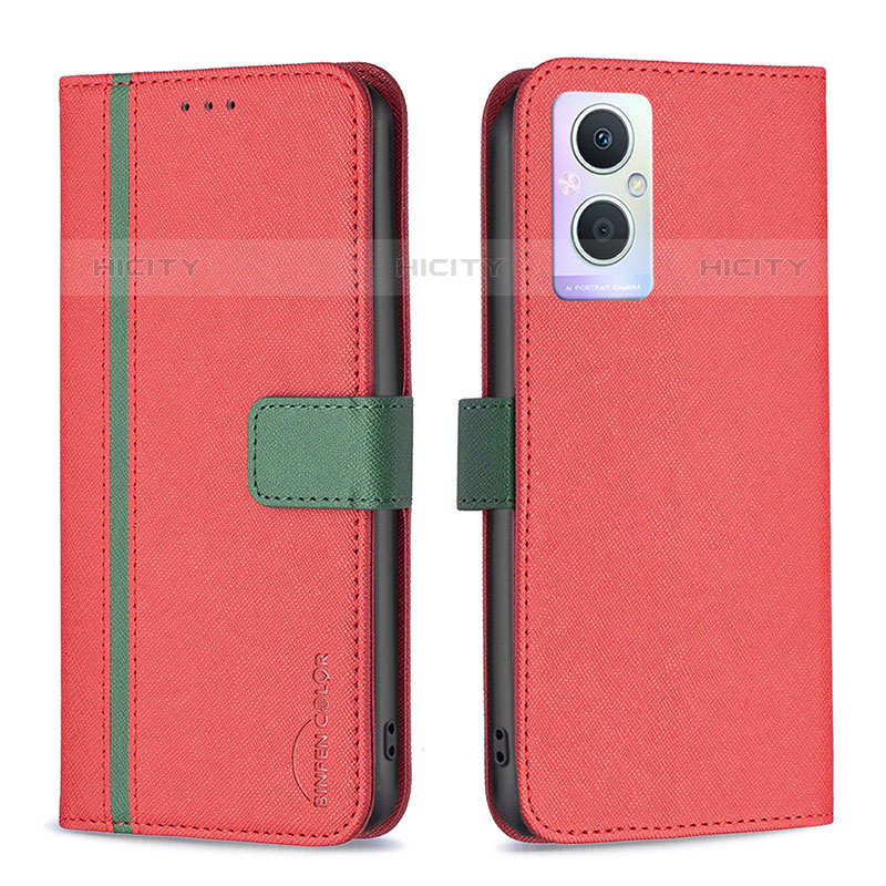 Coque Portefeuille Livre Cuir Etui Clapet B13F pour OnePlus Nord N20 5G Rouge Plus