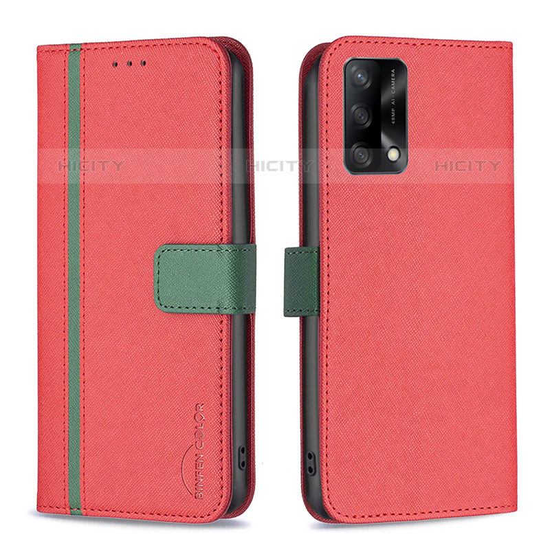 Coque Portefeuille Livre Cuir Etui Clapet B13F pour Oppo A74 4G Rouge Plus