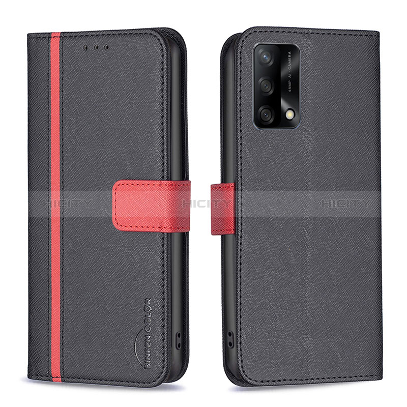 Coque Portefeuille Livre Cuir Etui Clapet B13F pour Oppo A95 4G Noir Plus