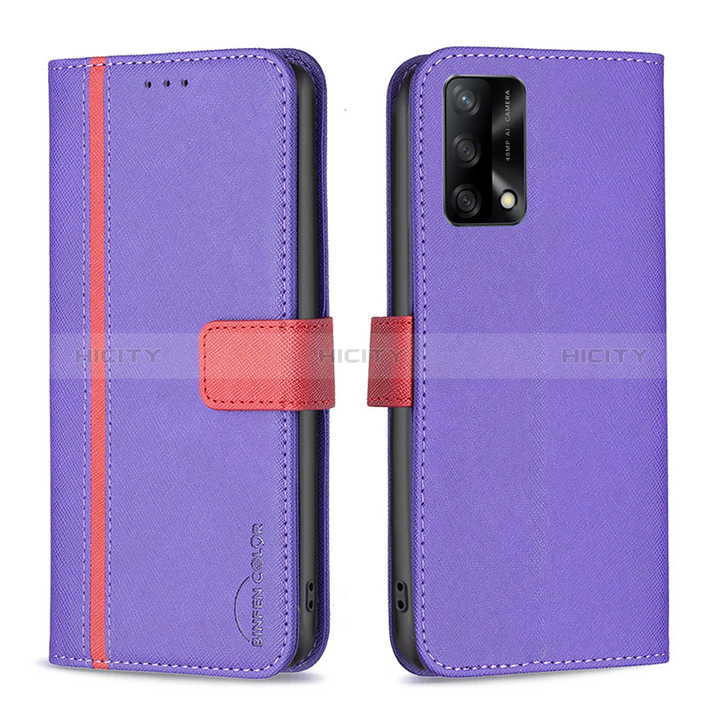 Coque Portefeuille Livre Cuir Etui Clapet B13F pour Oppo F19s Violet Plus