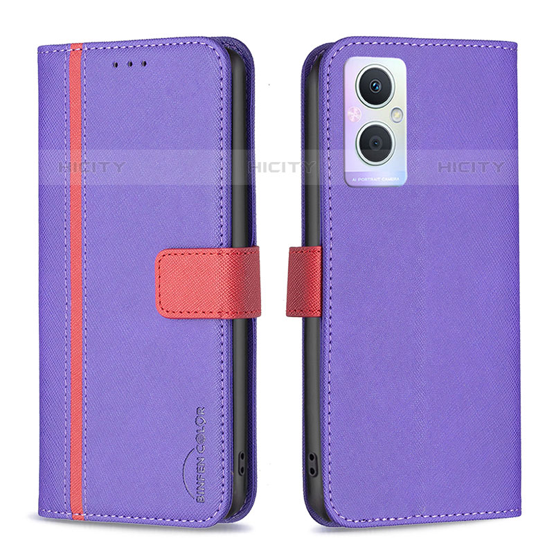 Coque Portefeuille Livre Cuir Etui Clapet B13F pour Oppo Reno7 Lite 5G Violet Plus