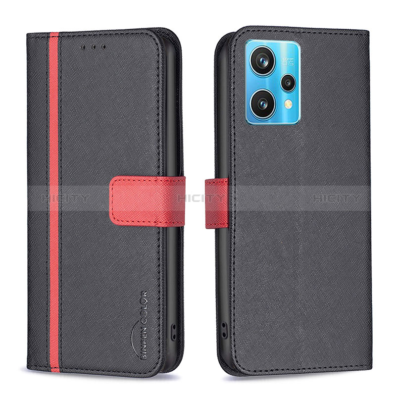 Coque Portefeuille Livre Cuir Etui Clapet B13F pour Realme 9 4G Noir Plus