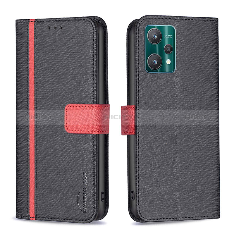 Coque Portefeuille Livre Cuir Etui Clapet B13F pour Realme 9 5G Noir Plus