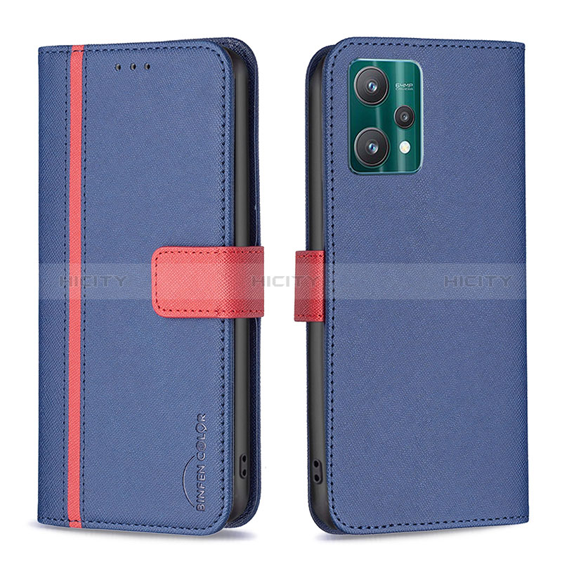 Coque Portefeuille Livre Cuir Etui Clapet B13F pour Realme 9 Pro 5G Bleu Plus