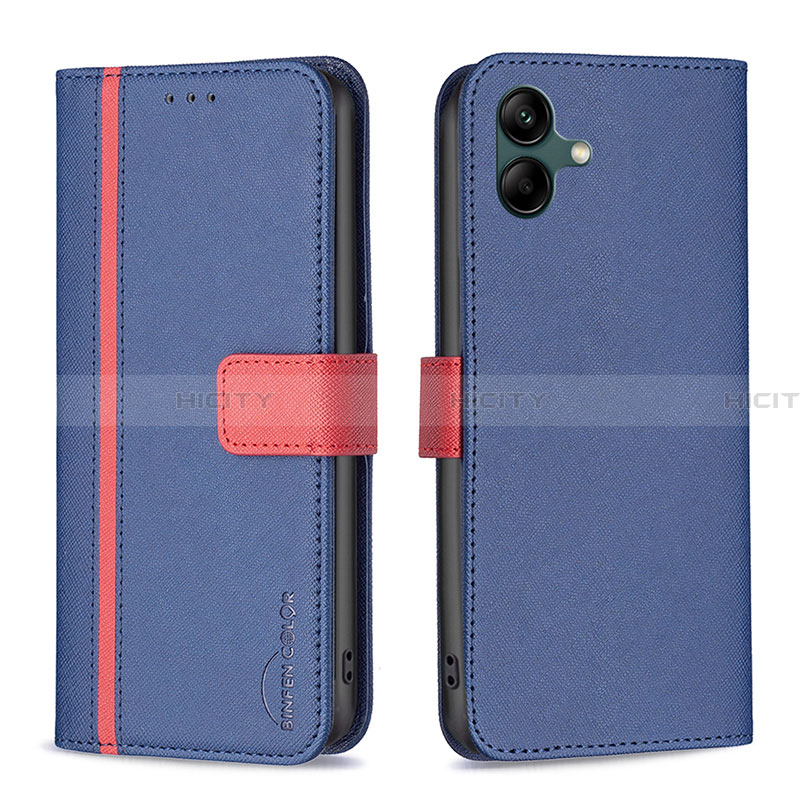 Coque Portefeuille Livre Cuir Etui Clapet B13F pour Samsung Galaxy A04 4G Bleu Plus