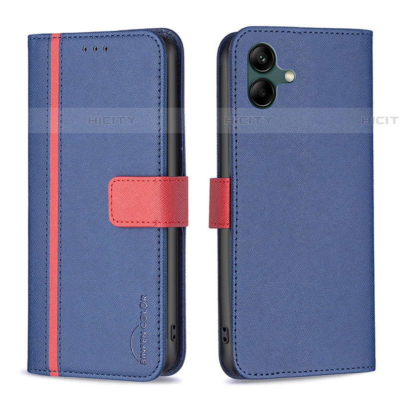 Coque Portefeuille Livre Cuir Etui Clapet B13F pour Samsung Galaxy A04E Bleu Plus