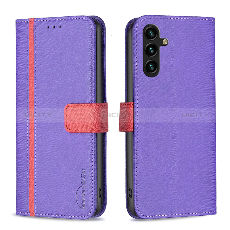 Coque Portefeuille Livre Cuir Etui Clapet B13F pour Samsung Galaxy A04s Violet Plus